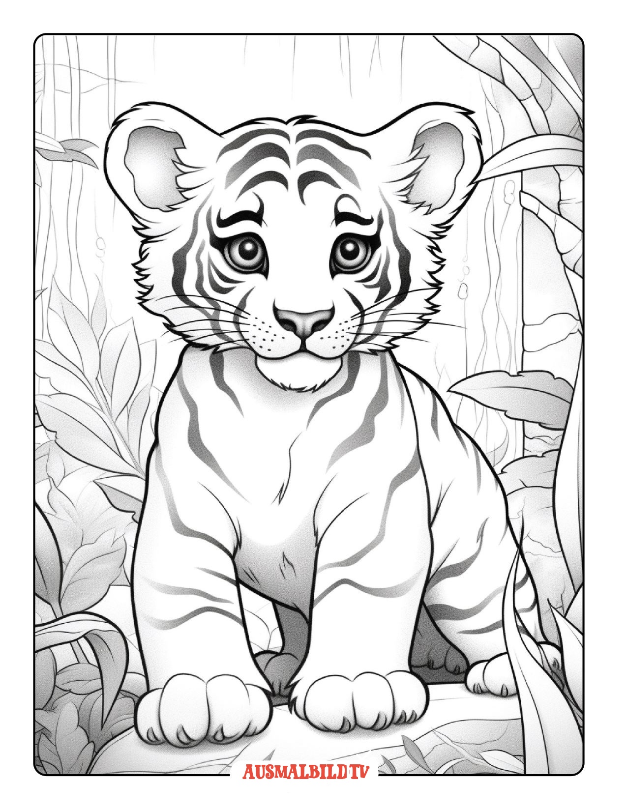 Kleiner süße Tiger Ausmalbild