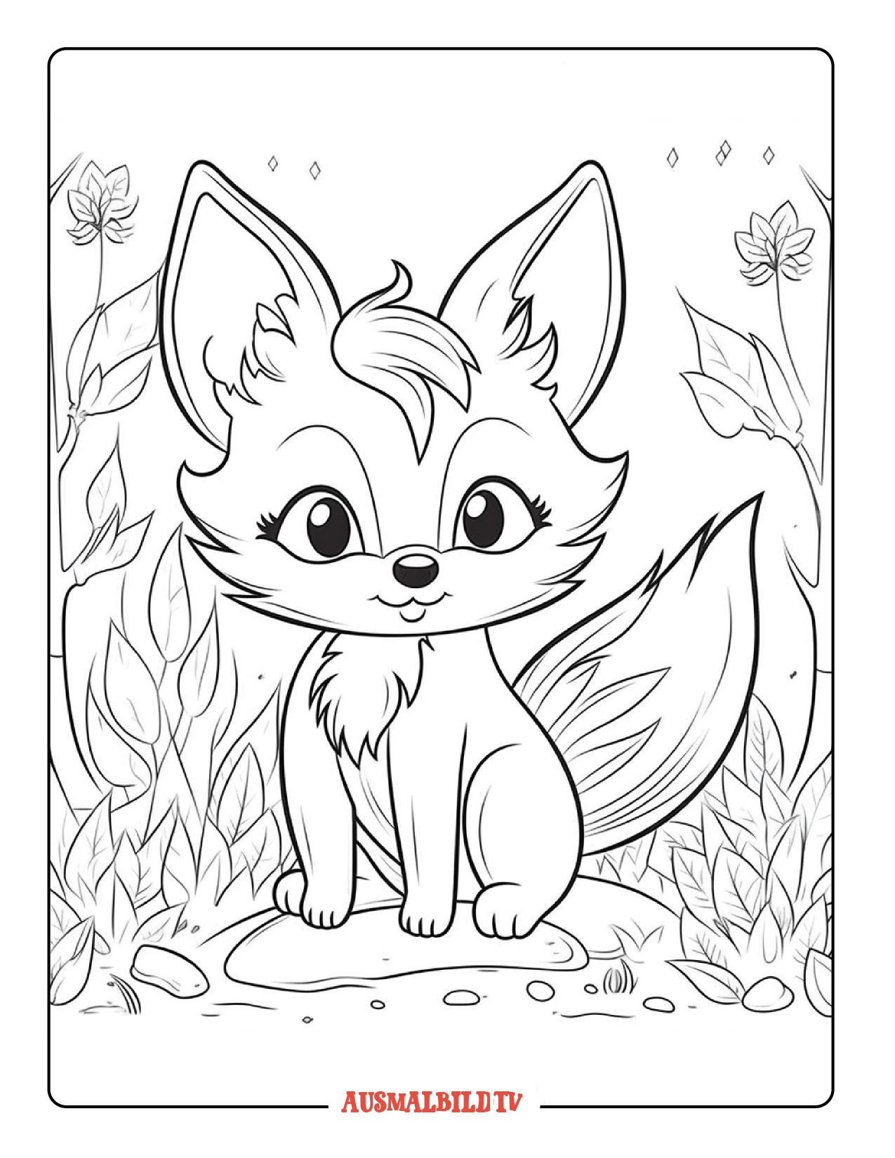 Lustiger Fuchs Ausmalbild zum Ausmalen