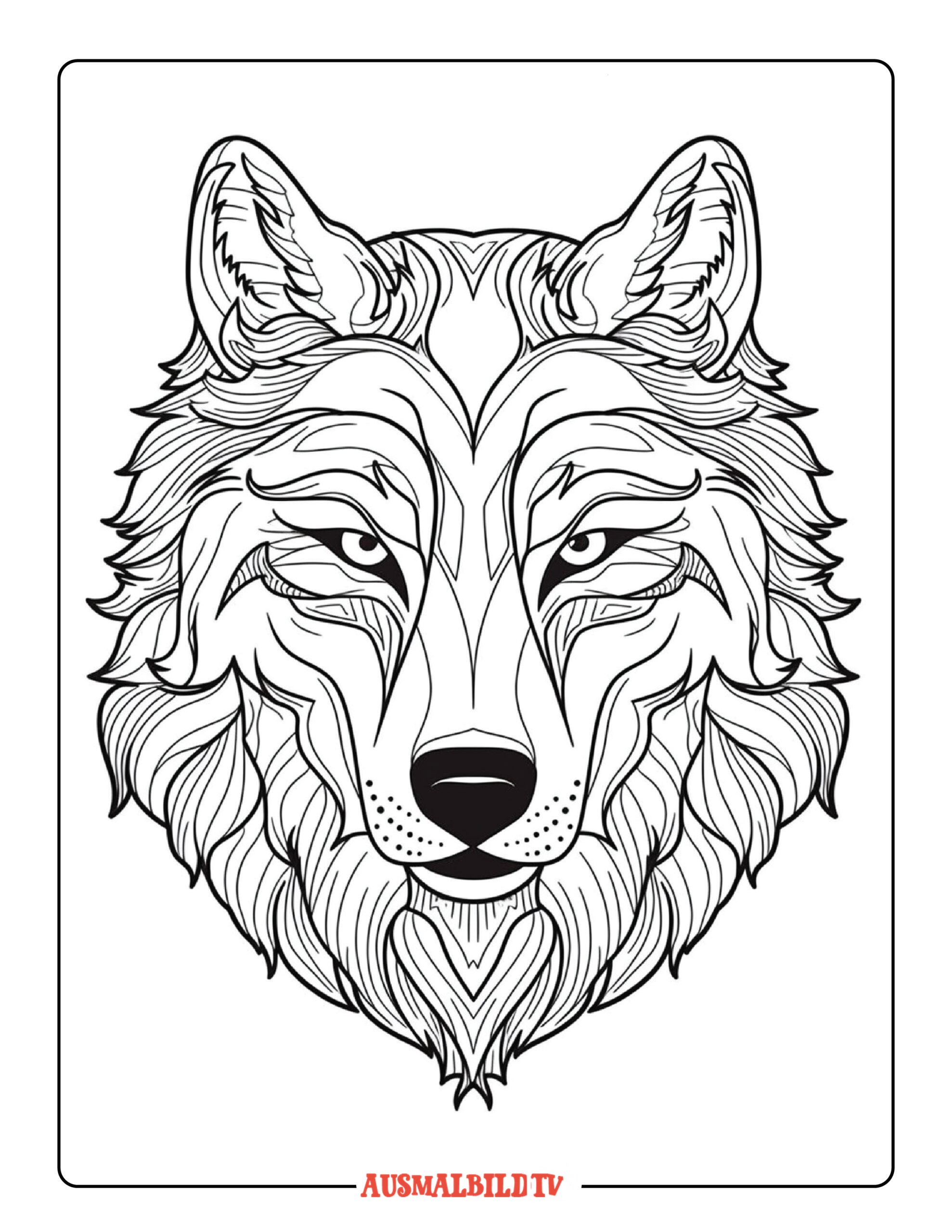 Wolf Ausmalbilder für Erwachsene
