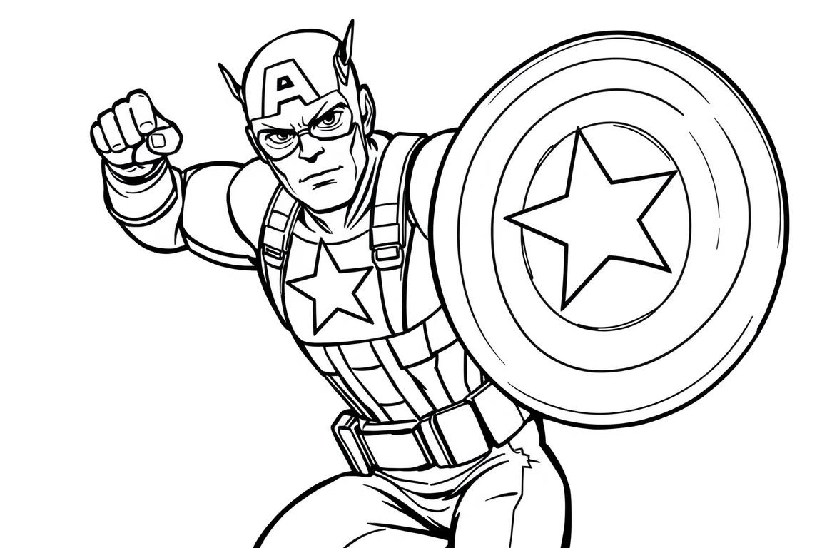 Ausmalbild Captain America