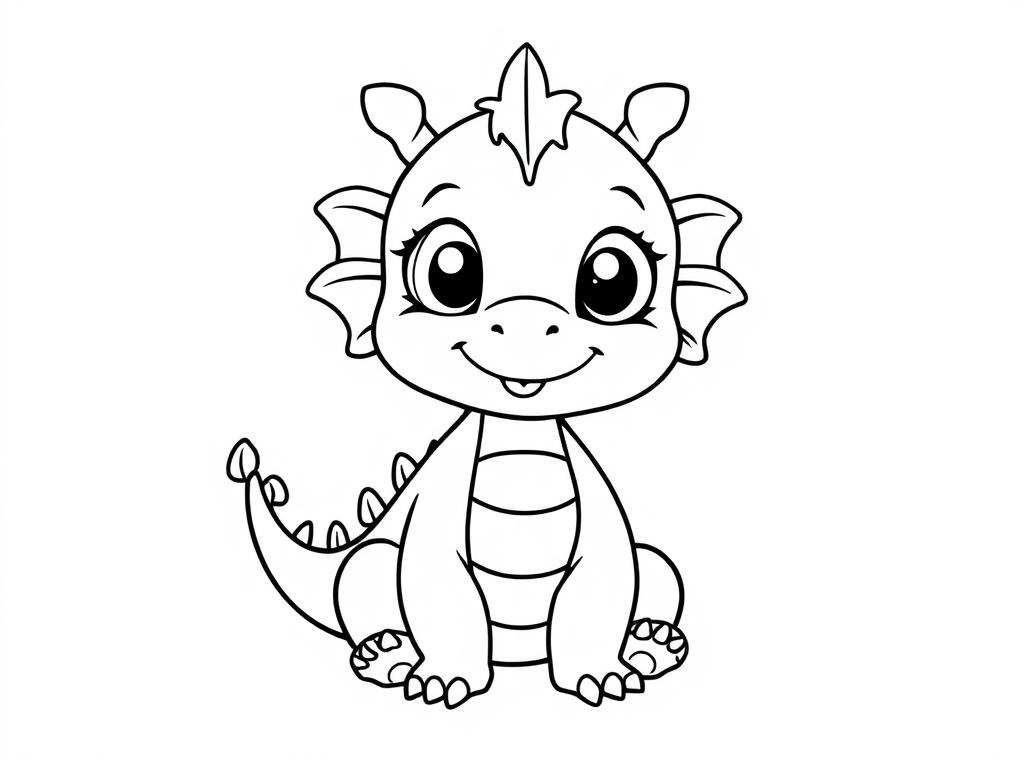 Baby Drache Malvorlage für Kinder