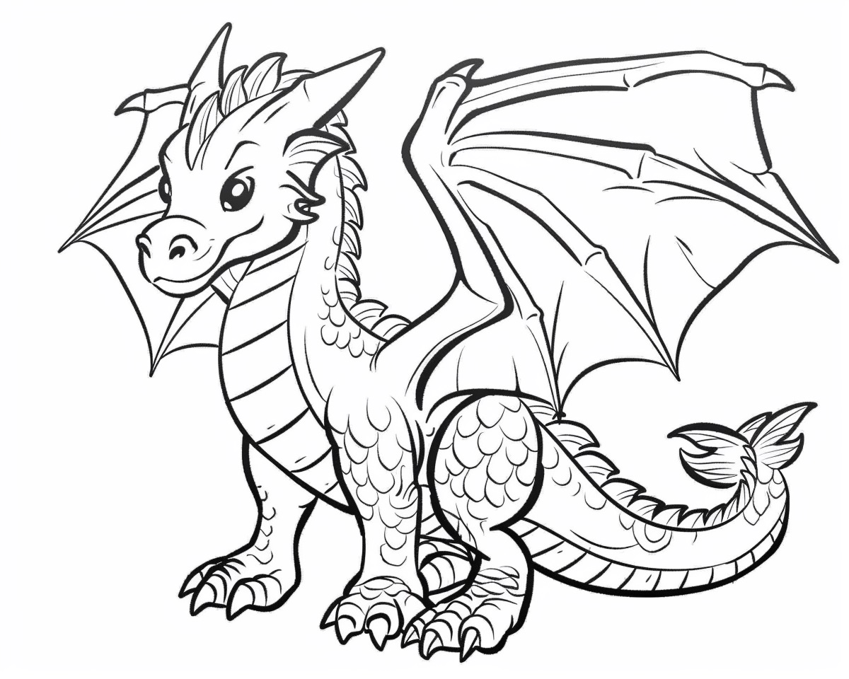 Einfach Drache Ausmalbilder zum Ausdrucken