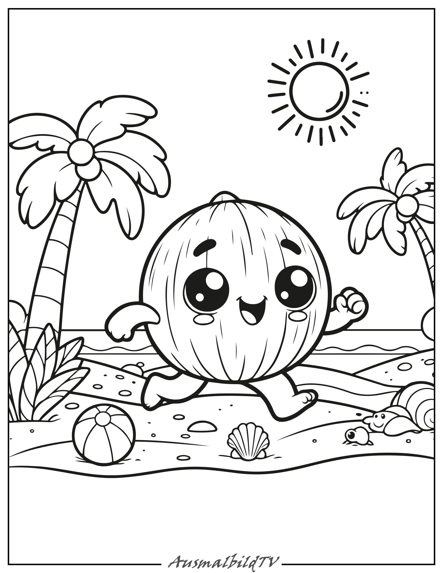 Niedlicher Kawaii Ausmalbild für Kinder