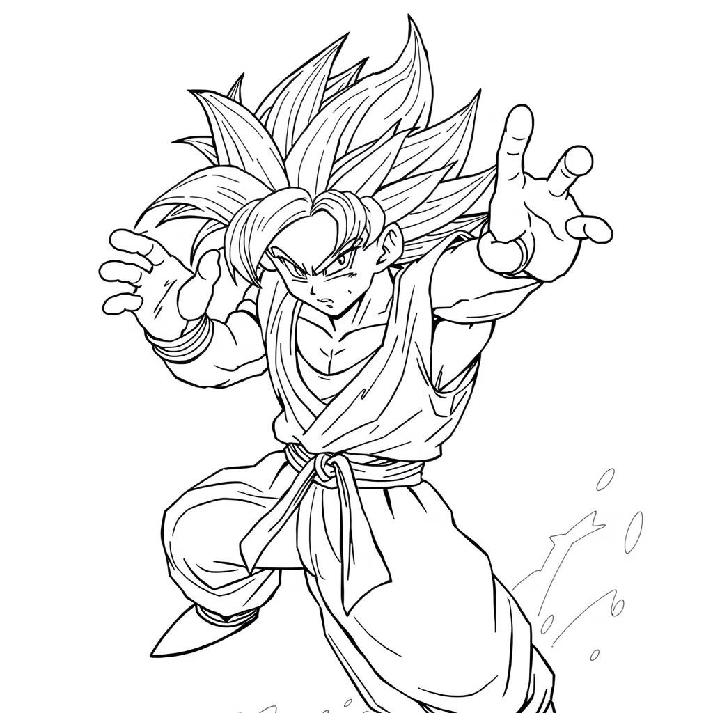 Dragon Ball Son Goku Ausmalbilder für Kinder