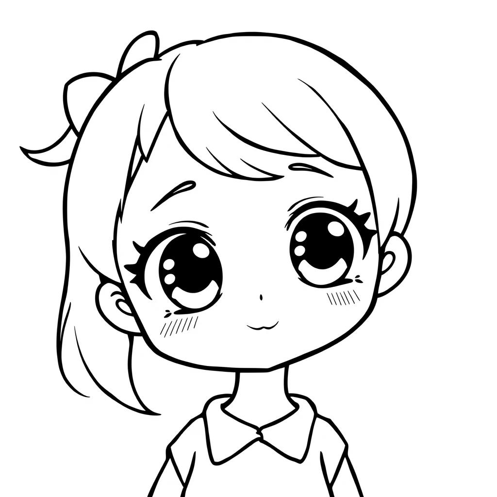 Kawaii Anime Ausmalbild für Mädchen