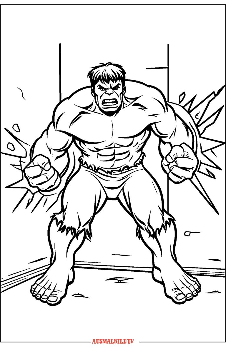 Einfach Ausmalbild Hulk für Kinder