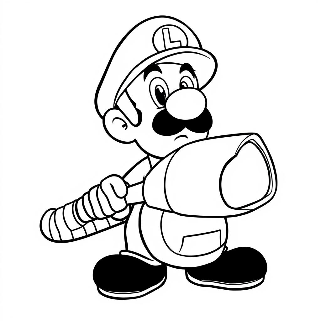 Ausmalbild Luigi kostenlos zum Ausdrucken herunterladen