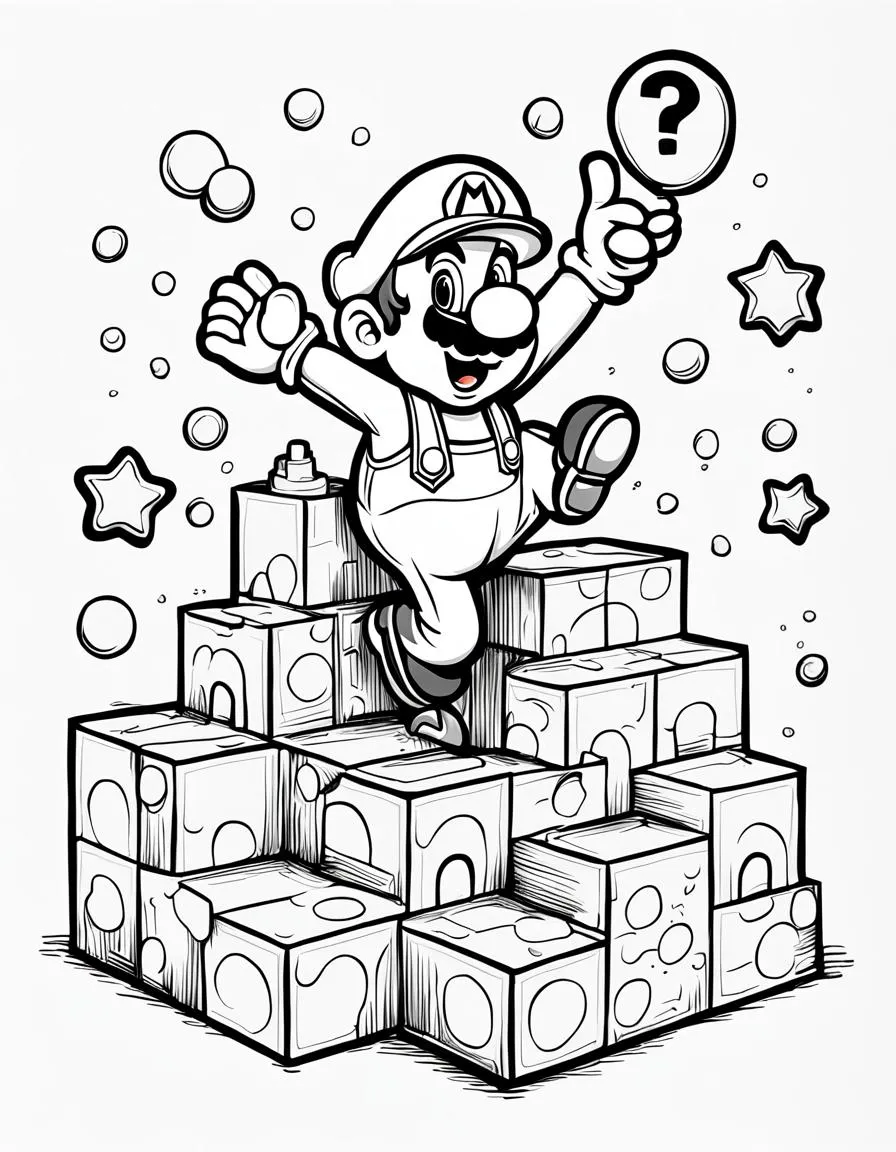 Ausmalbild Super Mario Spiel Episode