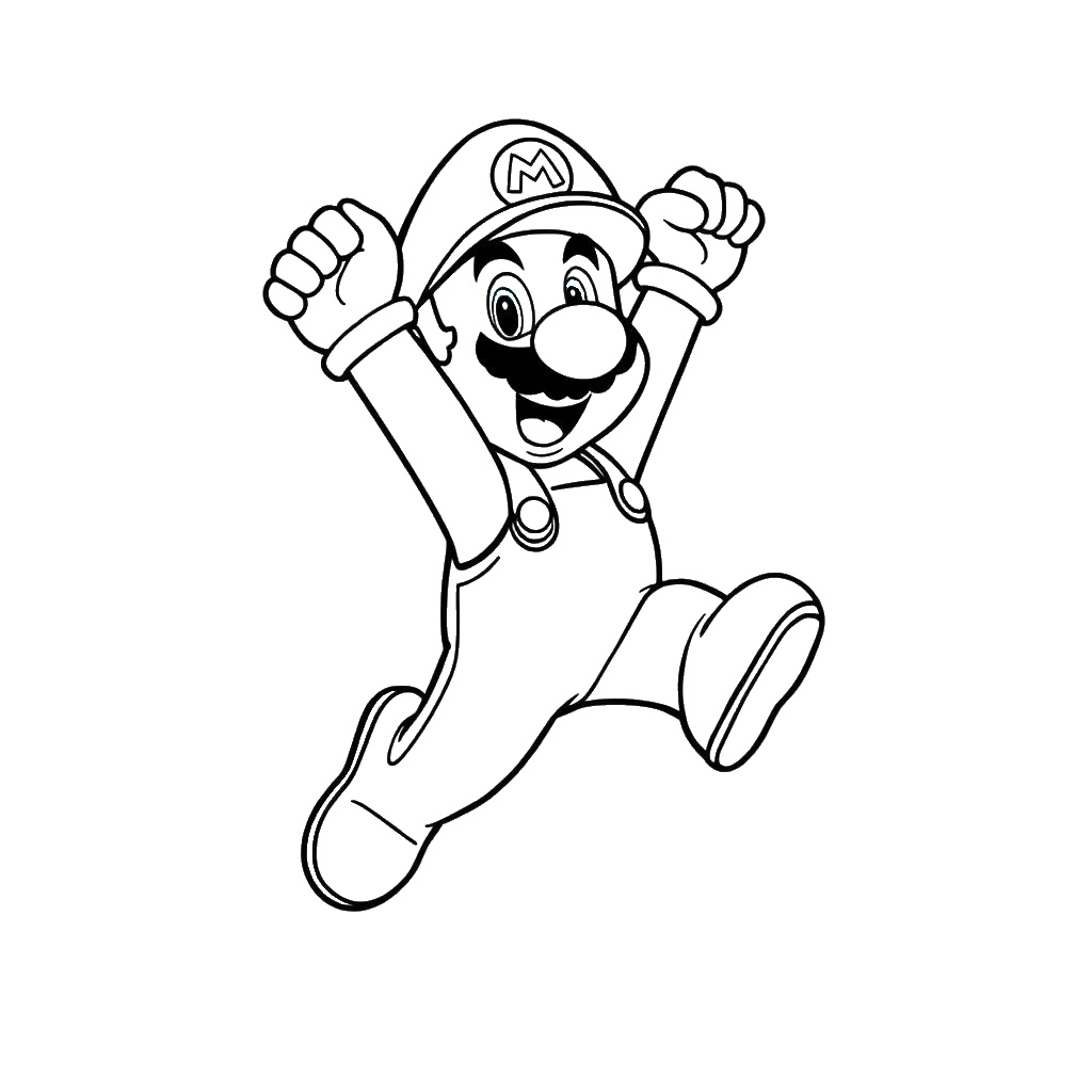Ausmalbild Super Mario in Action