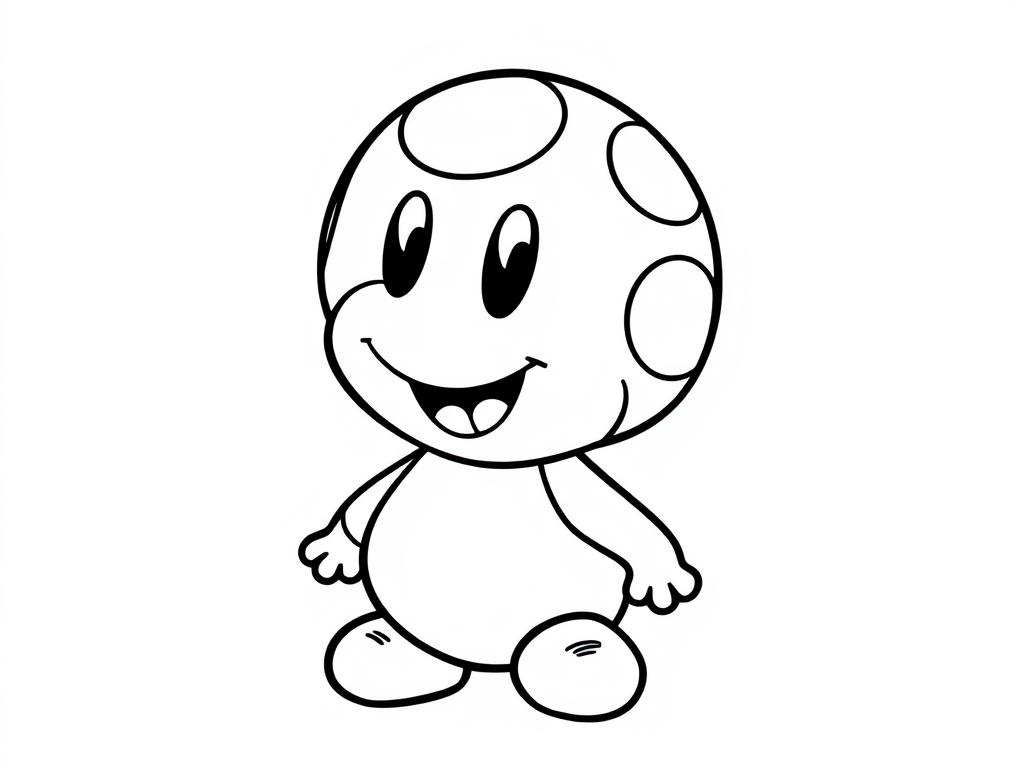 Ausmalbild Toad mit Pilzkopf