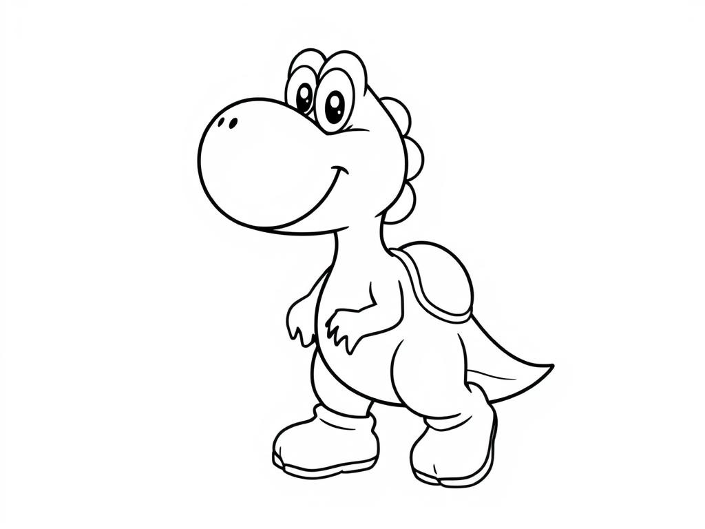 Ausmalbild Yoshi der Dinosaurier