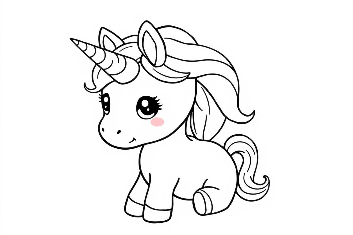 Baby Einhorn Ausmalbild für Kinder