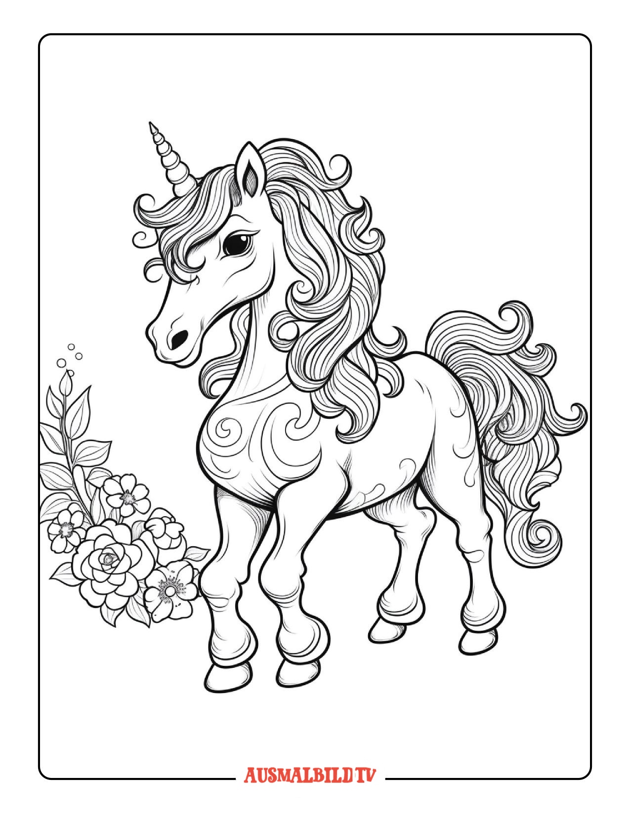 Erwachsener Einhorn Ausmalbild
