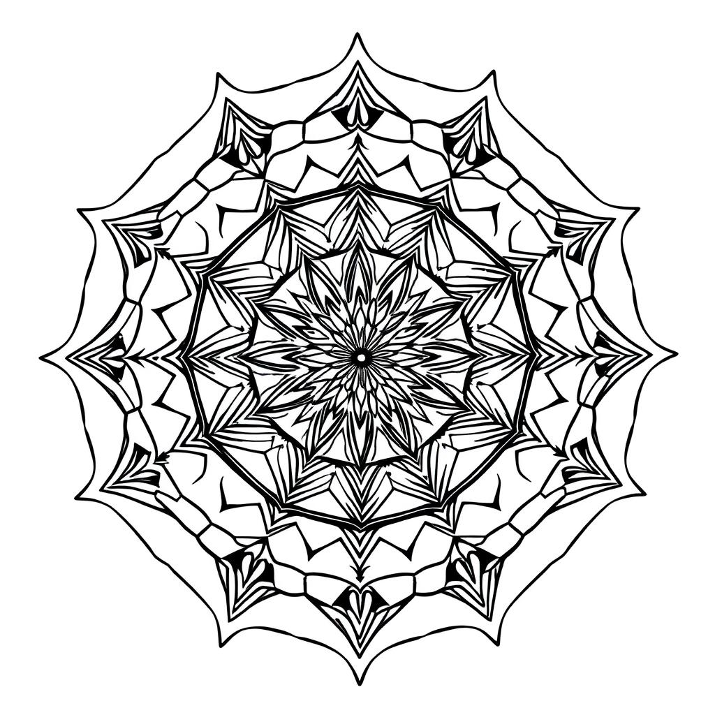 Geometrische Mandalas Ausmalbild kostenlos herunterladen