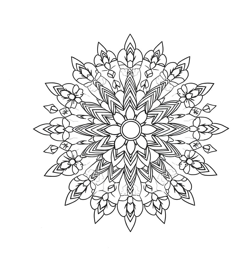 Geometrische Mandalas Malvorlage zum Ausdrucken