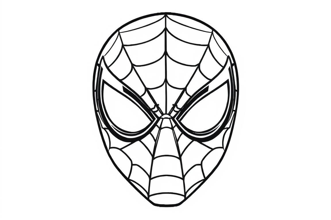 Ausmalbild Spiderman Maske