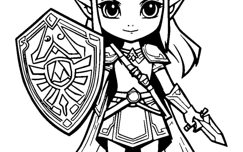 Kleine Prinzessin Zelda Ausmalbild für Mädchen