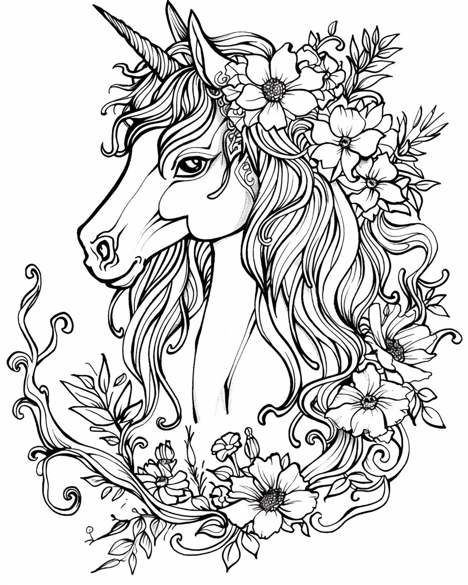 Einhorn Malvorlage Erwachsene Kostenlos zum Ausdrucken