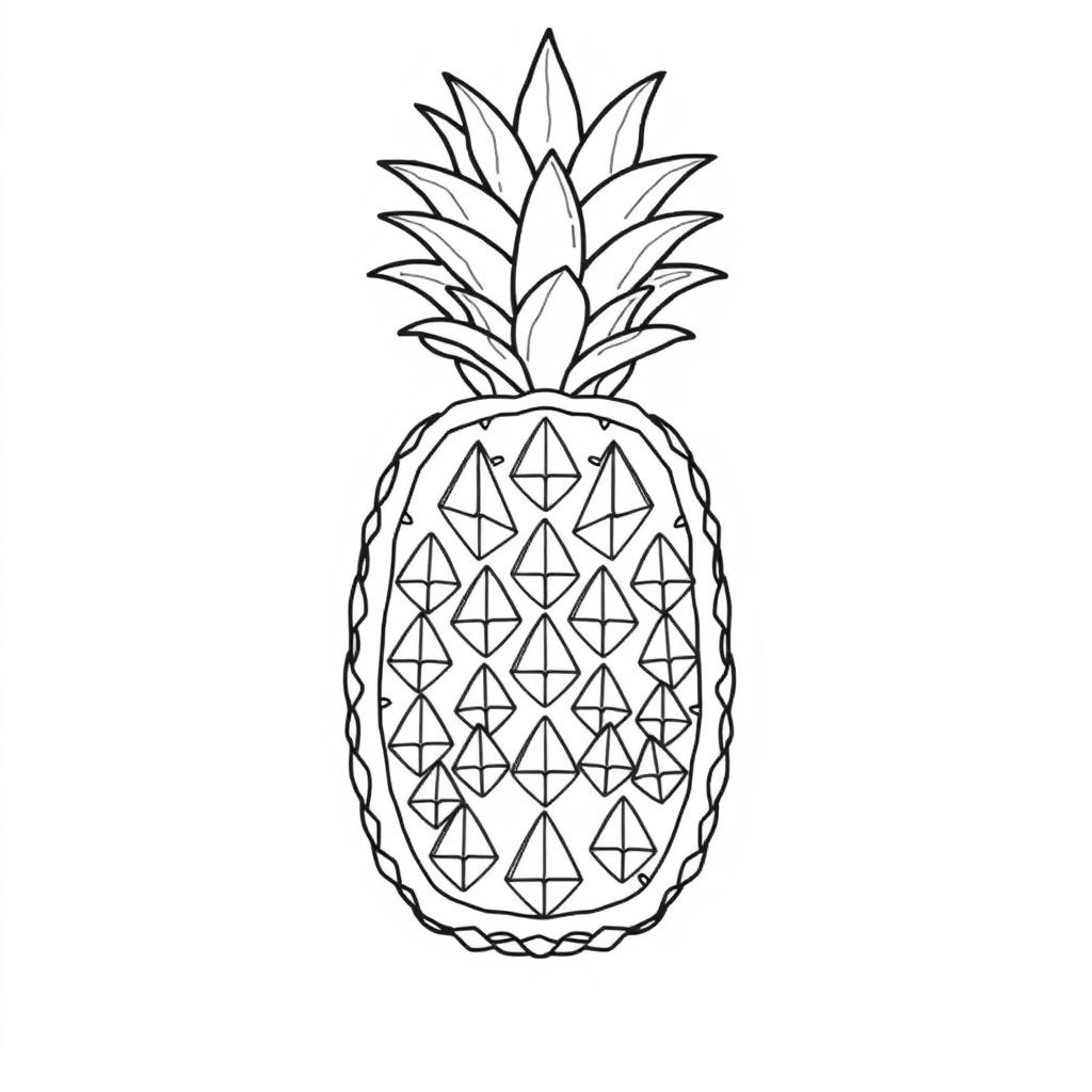 Malvorlage Ananas Schnitt für Kinder