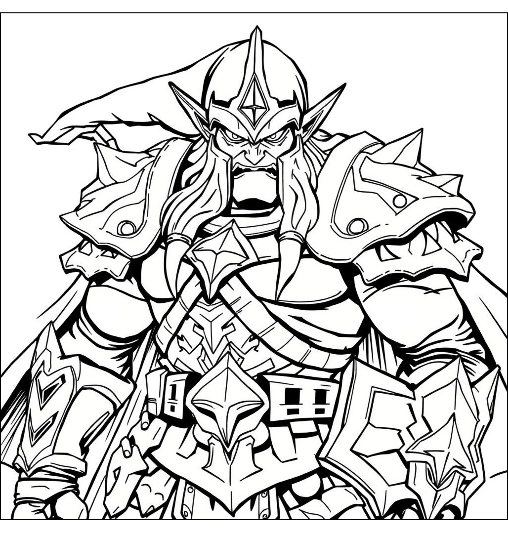 Ausmalbilder Zelda mit Ganondorf in seiner mächtigen Form