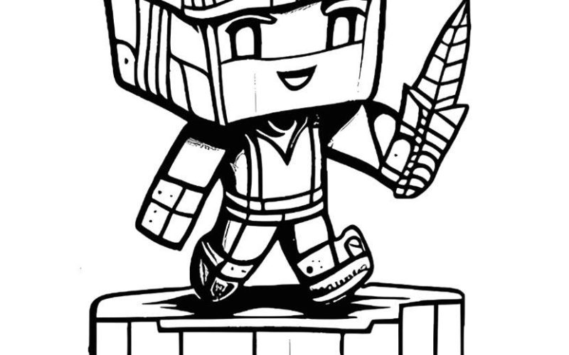 Kleine Minecraft Ausmalbild für Jungen