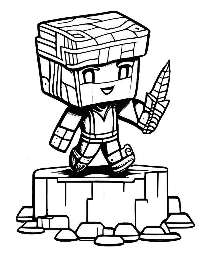 Kleine Minecraft Ausmalbild für Jungen