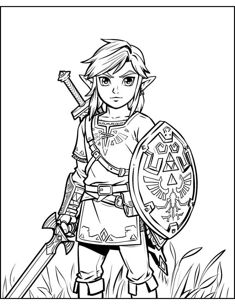 Zelda Ausmalbild Einfach