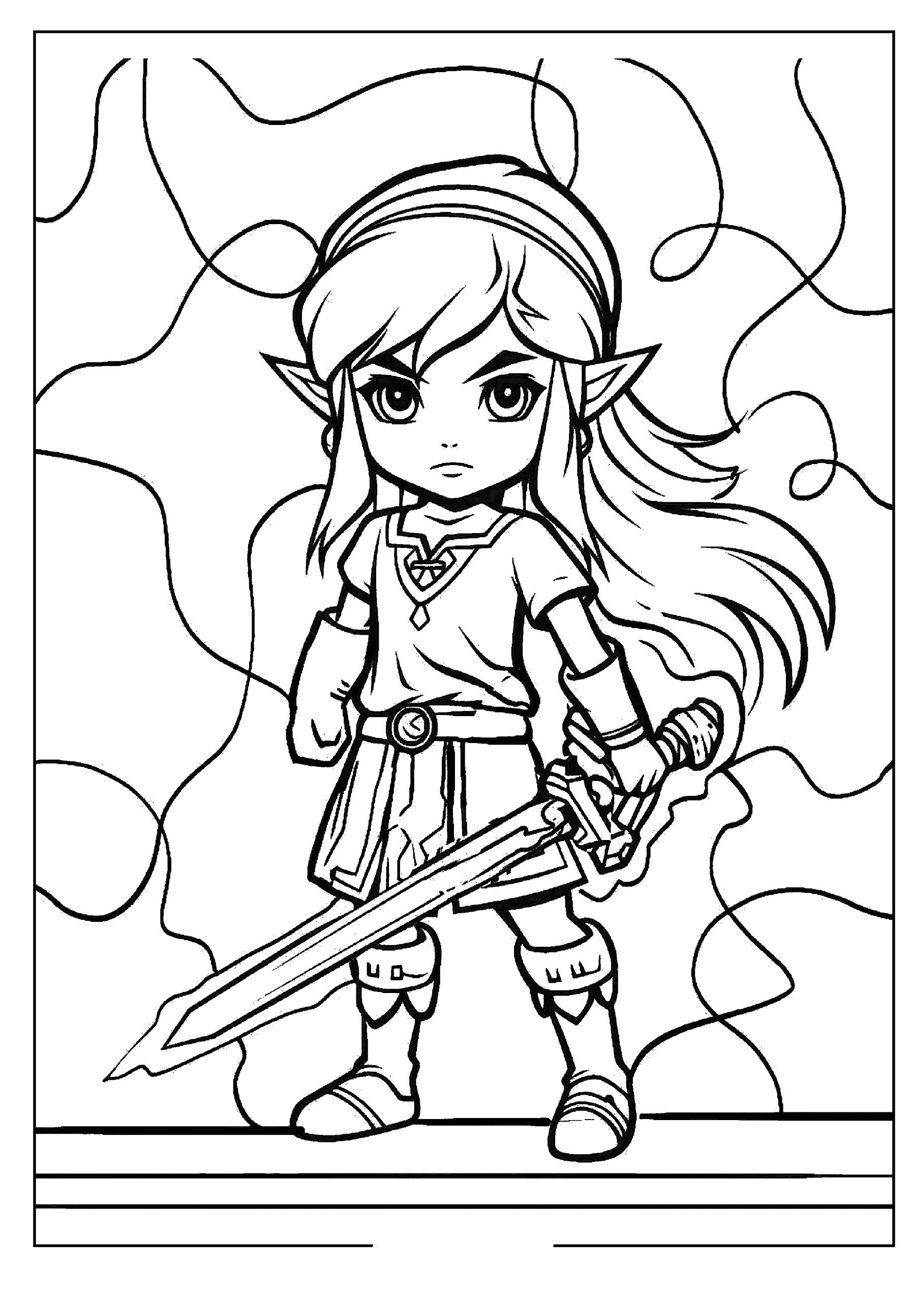 Ausmalbild Zelda Link