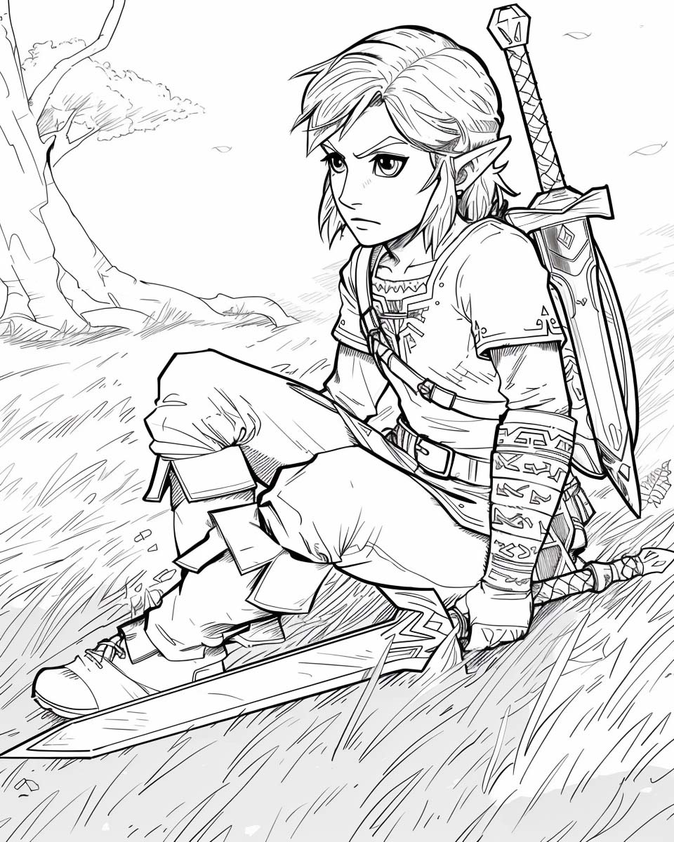 Zelda der Krieger Ausmalbild zum Ausdrucken